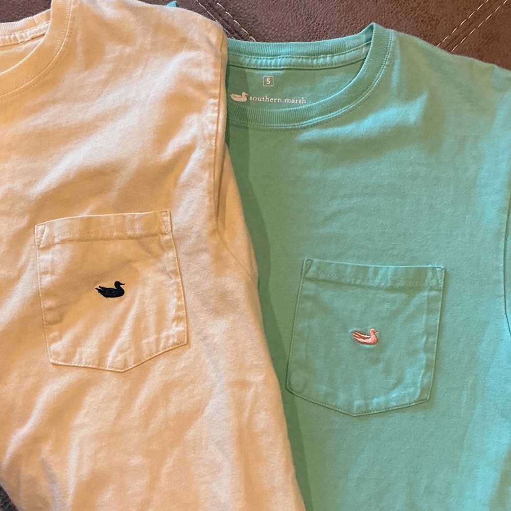 Southern Marsh Tees - yellow & Mint with Duck Embroidery